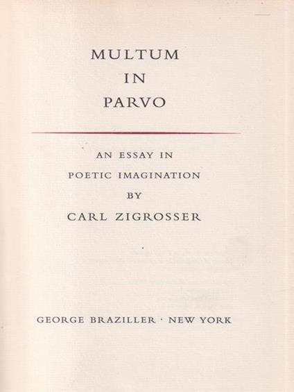 Multum in parvo - Carl Zigrosser - copertina