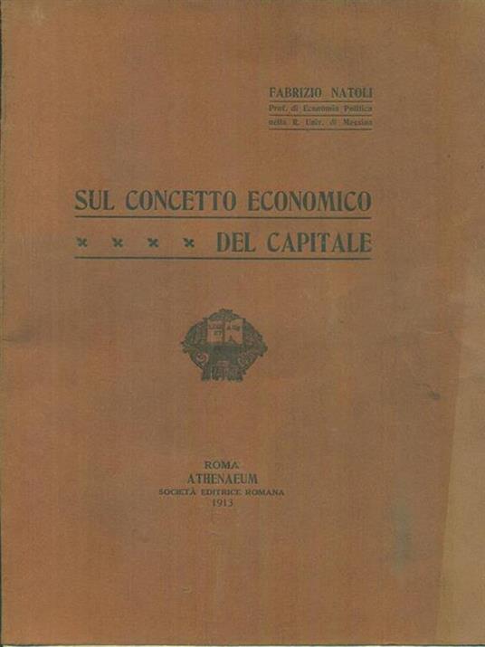 Sul concetto economico - copertina