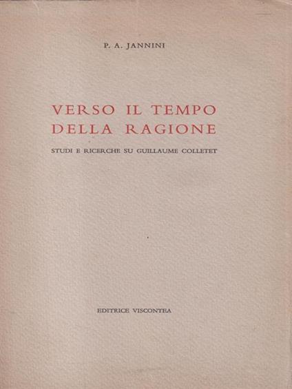 Verso il tempo della ragione - Pasquale A. Jannini - copertina