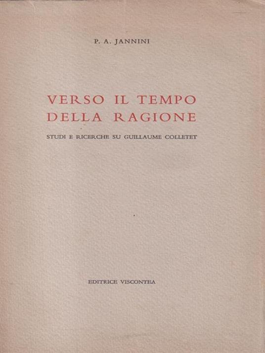 Verso il tempo della ragione - Pasquale A. Jannini - copertina