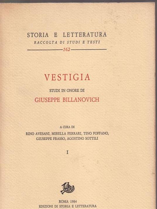 Vestigia. Vol I-II - copertina