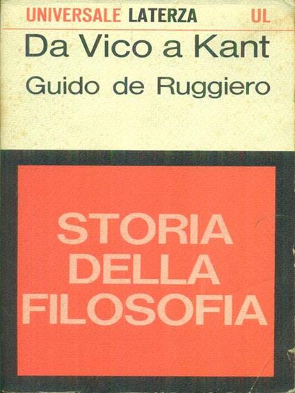 Da Vico a Kant - Guido De Ruggiero - copertina