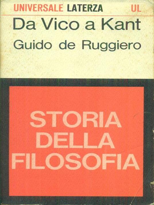 Da Vico a Kant - Guido De Ruggiero - copertina