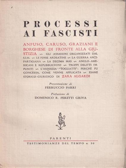 Processi ai fascisti - Zara Algardi - copertina