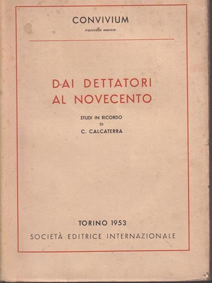 Dai dettatori al novecento - copertina