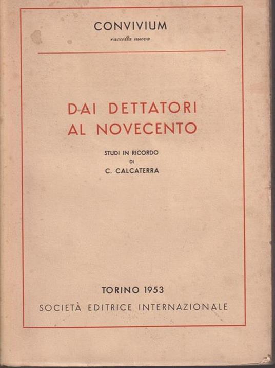 Dai dettatori al novecento - copertina