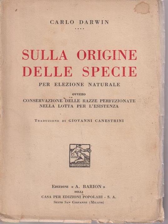 Sulla origine delle specie - Charles Darwin - copertina
