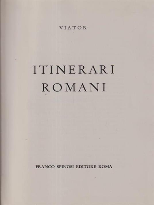 Itinerari romani - Viator - copertina