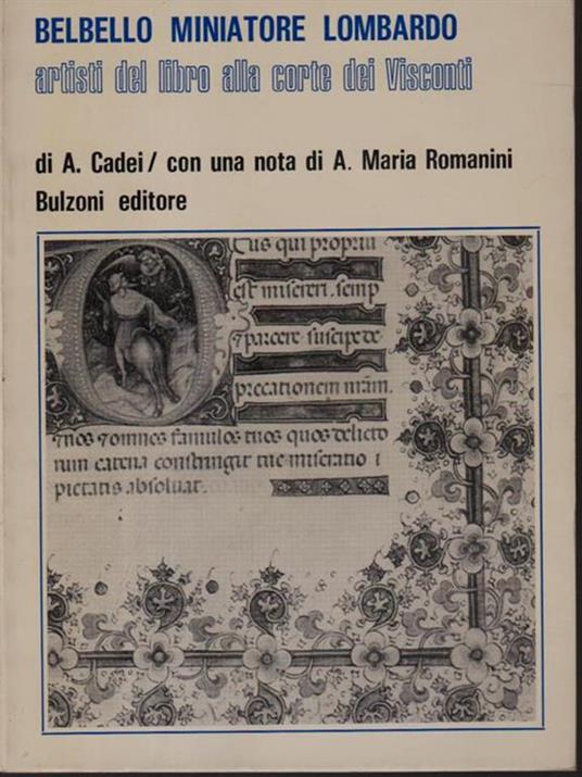 Belbello miniatore lombardo - A. Cadei - copertina
