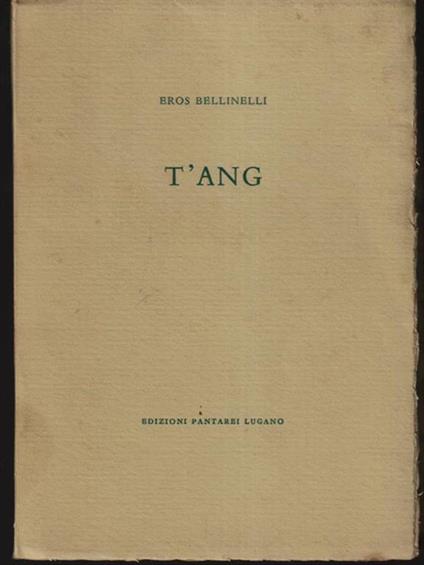 T'Ang - Eros Bellinelli - copertina