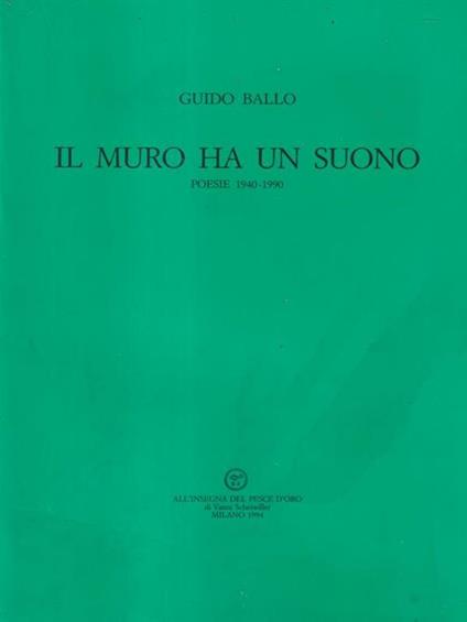 Il muro ha un suono - Guido Ballo - copertina
