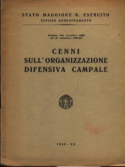 Cenni sull'organizzazione difensiva campale - copertina