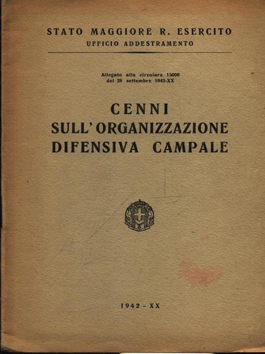 Cenni sull'organizzazione difensiva campale - copertina