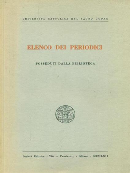 Elenco dei periodici - copertina