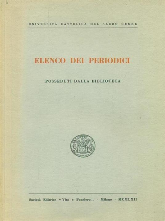 Elenco dei periodici - copertina
