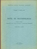 Note di metodologia. Parte prima