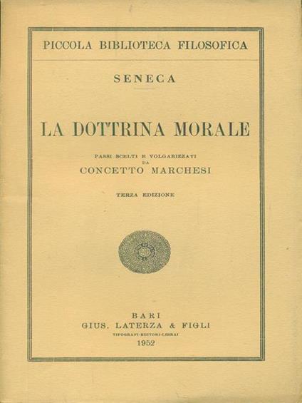 La  dottrina morale - Seneca - copertina