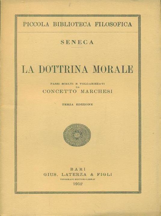 La  dottrina morale - Seneca - copertina