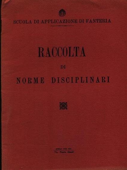 Raccolta di norme disciplinari - copertina