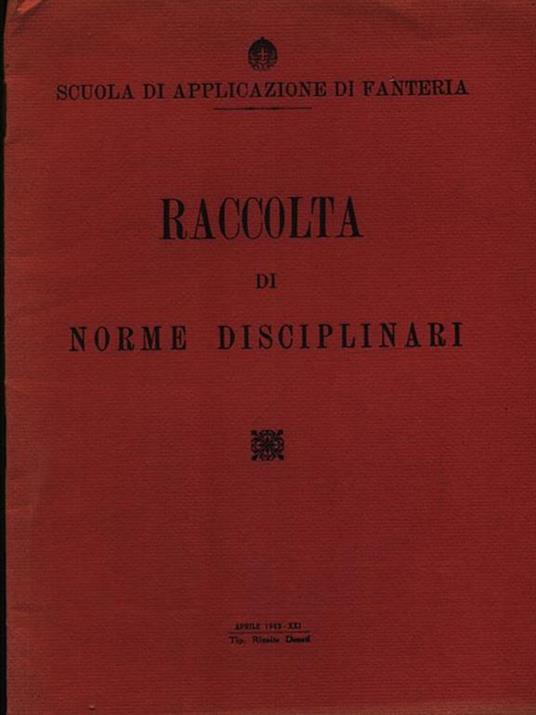 Raccolta di norme disciplinari - copertina