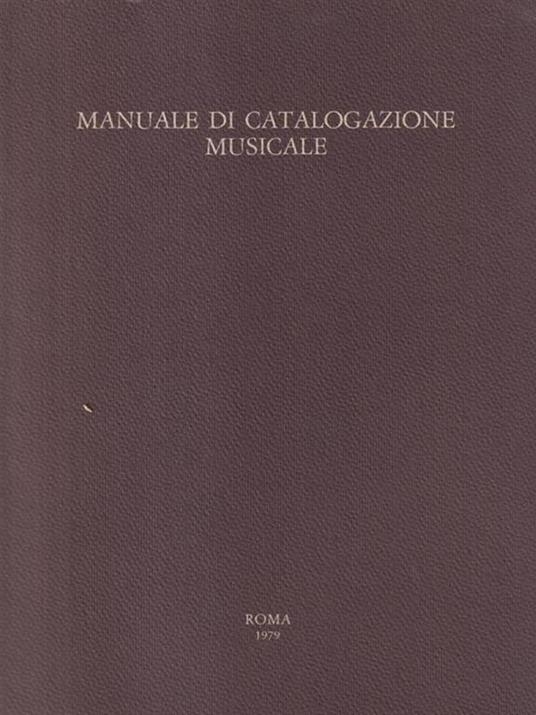 Manuale di catalogazione musicale - copertina