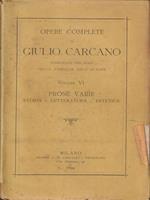Opere complete di Giulio Carcano Volume VI