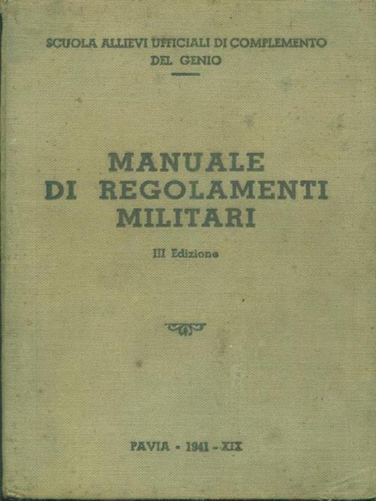 Manuale di regolamenti militari - copertina