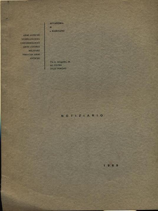 Notiziario dell'Accademia di San Marciano. 1969 - copertina