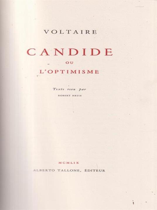 Candide ou l'optimisme - Voltaire - copertina