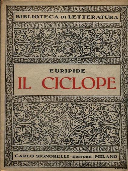 Il Ciclope - Euripide - copertina