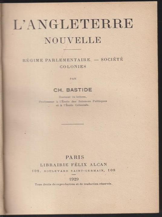 L' angleterre nouvelle - copertina