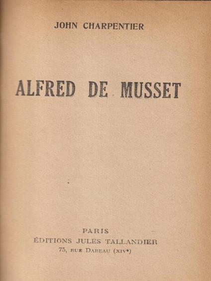   Alfred de Musset - John Charpentier - copertina