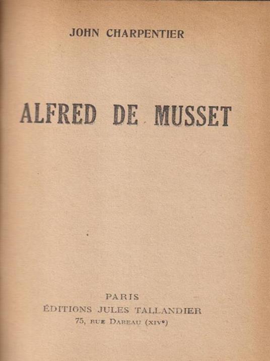   Alfred de Musset - John Charpentier - copertina