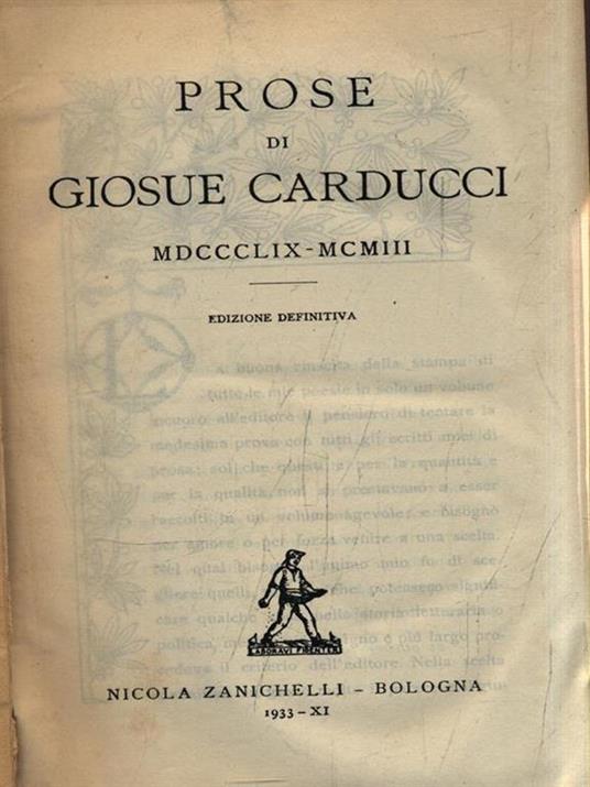   Prose - Edizione definitiva - Giosuè Carducci - copertina