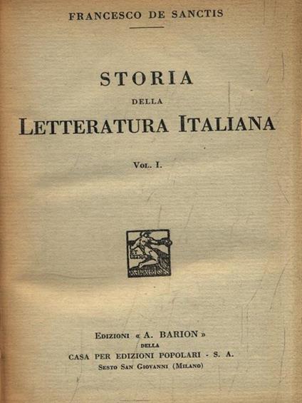   Letteratura italiana. 2 Volumi - Francesco De Santics - copertina