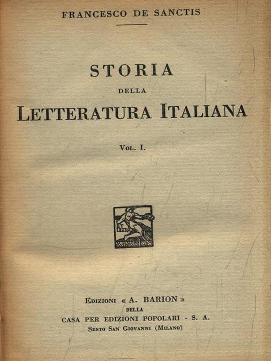   Letteratura italiana. 2 Volumi - Francesco De Santics - copertina
