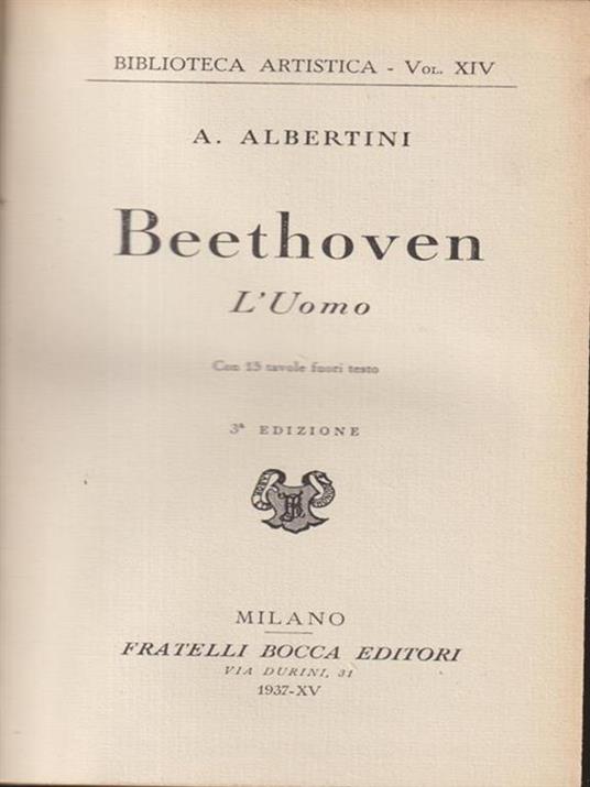   Beethoven. L'uomo - A. Albertini - copertina