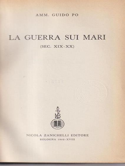 La guerra sui mari (sec.XIX-XX) - Guido Po - copertina