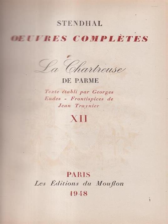 La chartreuse de Parme 2 voll. - Stendhal - copertina