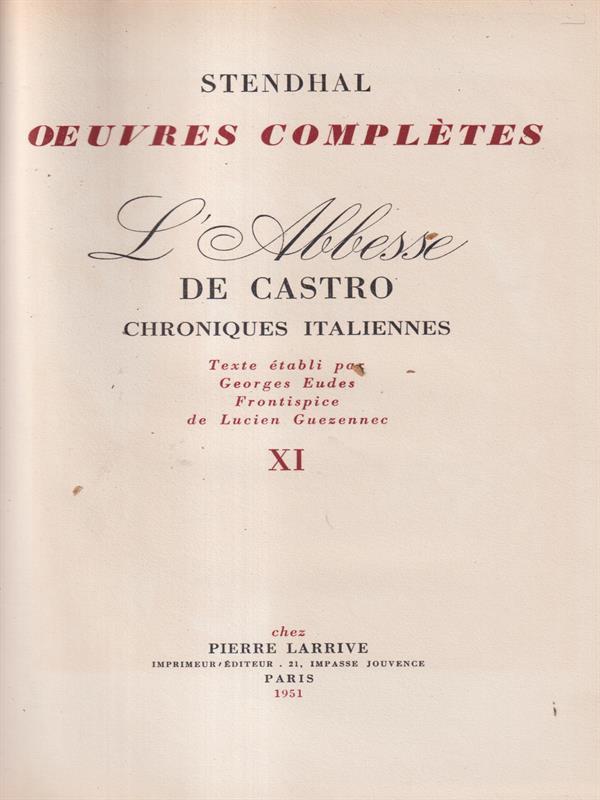 L' Abesse de Castro. Croniques italiennes