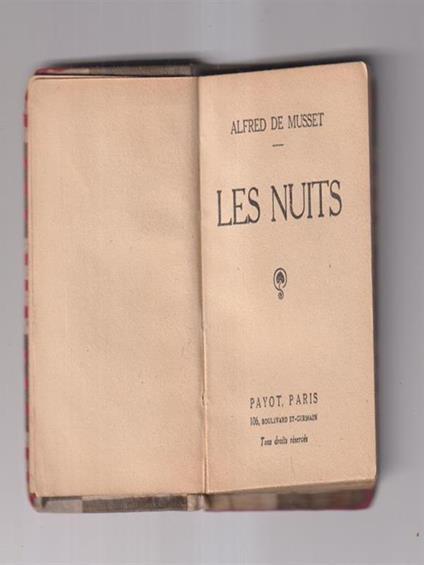 Les nuits - Alfred de Musset - copertina