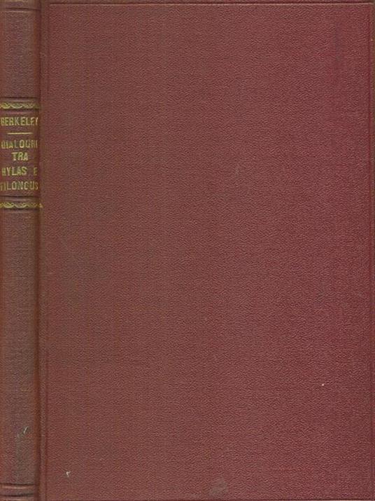   Dialoghi tra Hylas e Filonous - George Berkeley - copertina