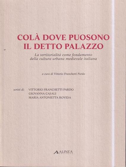   Colà dove puosono il detto palazzo. La territorialita' come fondamento della cultura urbana medievale italiana - Vittorio Franchetti Pardo - copertina