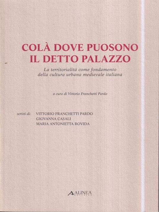   Colà dove puosono il detto palazzo. La territorialita' come fondamento della cultura urbana medievale italiana - Vittorio Franchetti Pardo - copertina