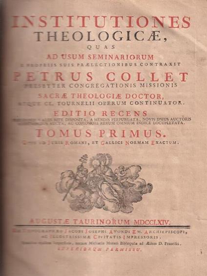 Institutiones Theologicae 2 voll - copertina