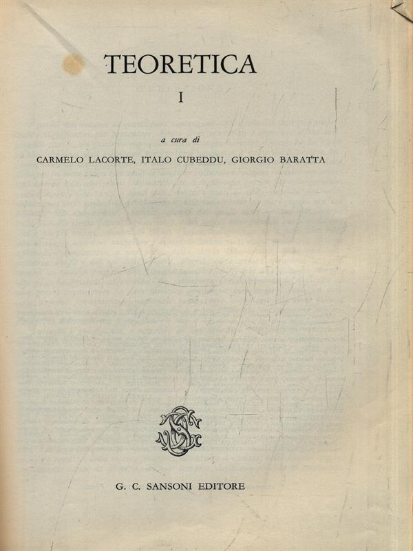   Teoretica. Volume 1