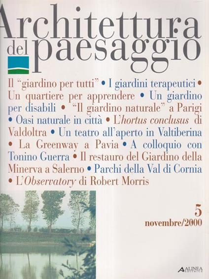 Architettura del paesaggio 5 novembre 2000 - copertina
