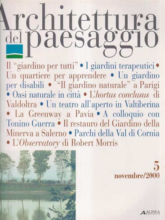 Architettura del paesaggio 5 novembre 2000 - copertina