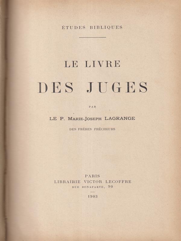 Le livre des juges
