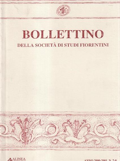 Bollettino della società di studi fiorentini n. 7-8 - copertina